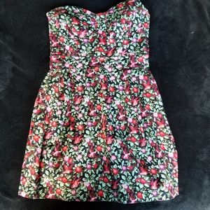 Strapless Patterned Mini Dress